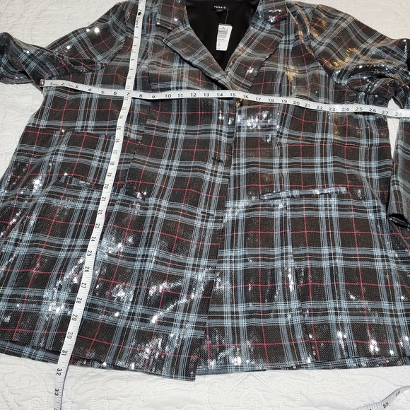 Torrid Gray Plaid Sequin Blazer - Picture 9 of 9